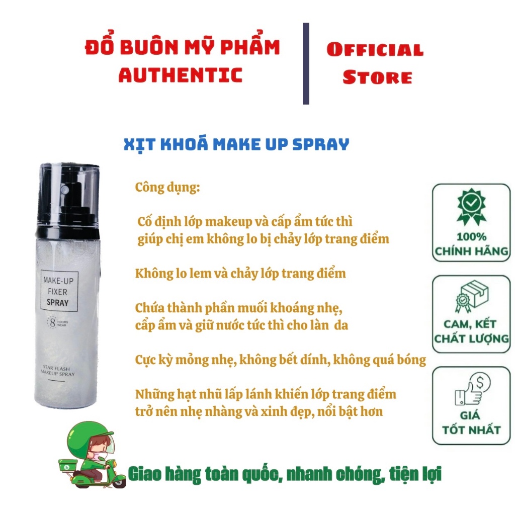 Xịt khóa Makeup và bắt sáng Fixer Spray 100ml