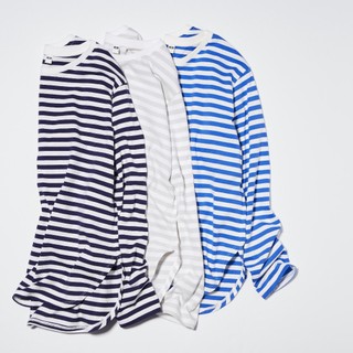  Áo thun tay dài nữ sọc ngang chất cotton Un1 xuất khẩu - có big size 