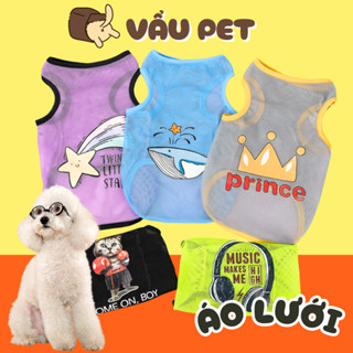 Quần Áo Cho Chó Mèo Ba Lỗ Lưới Thoáng Mát - Áo Chó Mèo Mùa Hè Vẩu Pet Shop