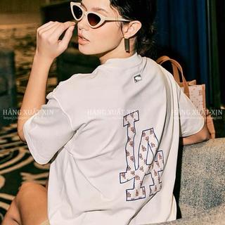 Áo thun nữ M.LB màu trắng họa tiết "LA" hàng xuất dư xịn vải cotton mềm mát