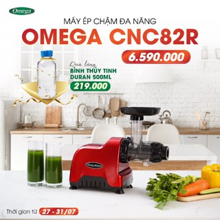 Máy ép chậm trục ngang Omega CNC82R - Công suất 200W. Ép rau củ quả, làm kem, làm mỳ sợi, sữa hạt