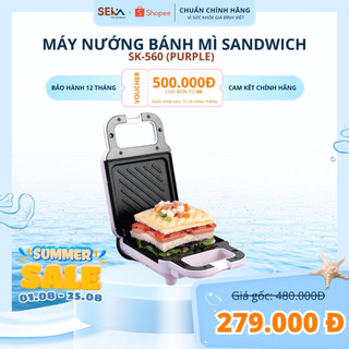 Máy Nướng Bánh Mì Sandwich SEKA SK560 Bữa Sáng Nhanh Gọn, Máy Kẹp Nướng Bánh Mì Chín Nhanh Đều Chống Dính BH 12 Tháng