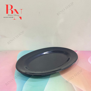 Dĩa Nhựa Melamine Hạt Xoài Đen Bóng