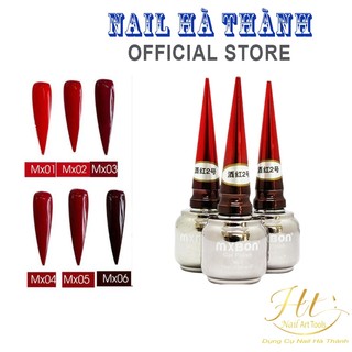 Sơn gel mxbon tông đỏ 6 màu chuẩn không ánh tím
