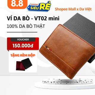 Ví Nam Da Bò Thật Kiểu Ngang Thiết Kế Đơn Giản Tinh Tế Chính Hãng | VT02 mini