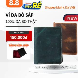 Ví nam da bò sáp siêu bền dáng đứng - ngang Da Việt, Bóp nam cao cấp dáng đứng bảo hành 12 tháng