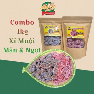 500gr xí muội mặn không hạt + 500gr xí muội đào hồng chua ngọt