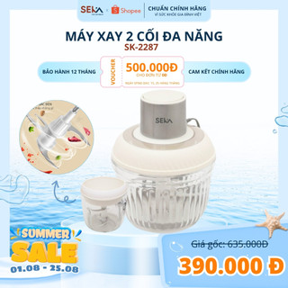 Máy Xay Thịt Đa Năng SEKA SK2287 Chính Hãng, 2 Cối Thủy Tinh 2 Lưỡi Dao, Công Suất 500W, BH 12 Tháng