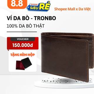 Ví Nam Da Bò Cao Cấp - Bóp Nam Tặng Kèm Hộp Dùng Làm Quà Tặng DA VIỆT - TRONBO