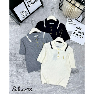 Áo len y&l cổ đức cộc tay