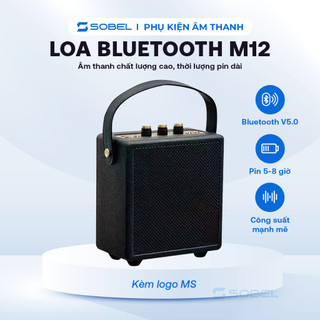 Loa bluetooth m12, loa bluetooth, phiên bản mới, loa bluetooth mini bass mạnh, bass/treble tuỳ chỉnh, loa sobel