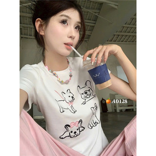 ÁO BABYTEE TRẮNG TINH KHÔI IN 4 em cún đáng yêu