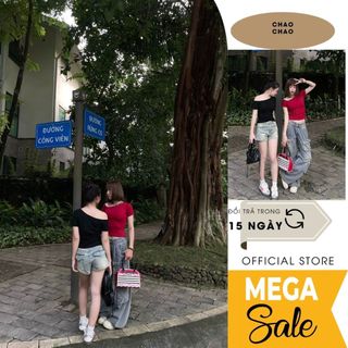áo lệch vai nữ 1 bên CHAO CHAO Áo thun kiểu nữ lệch vai dáng ôm sexy chất liệu cotton co giãn 4 chiều thoáng mát T08