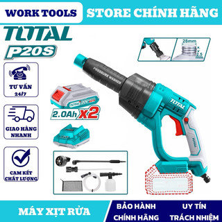 Total máy xịt rửa dùng pin 20v kèm theo pin 2ah và sạc tpwli2008/tpwli20084