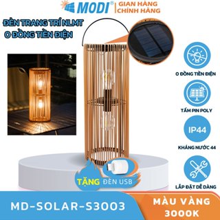 Đèn Gỗ Trang Trí Năng Lượng Mặt Trời MODI SOLAR, Đèn Để Bàn Trang Trí Nhà Ở, Khách Sạn, Nhà Hàng