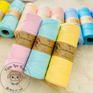 Sợi dệt trơn nhãn hiệu thhx yarn 130gr lõi xám
