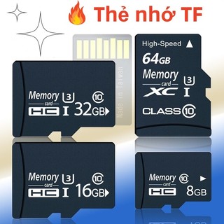 Thẻ nhớ TF Memory Class 10 Tốc độ cao (Đen) 8GB/16GB