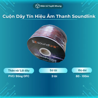 Cuộn dây tín hiệu âm thanh soundlink 3 lõi 80/ 100m - dây microphone, dây micro bh lỗi 1-1