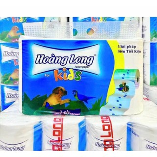 ( 1 Lốc 6 Cuộn ) Giấy Vệ Sinh Không Lõi Mềnh Mịn Hoàng Long