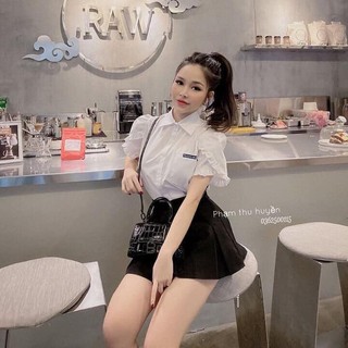 Áo Sơ Mi Nữ Trắng Tay Bồng Tiểu Thư, Áo Kiểu Tay Phồng Phong Cách Hàn Quốc Thời Trang Cho Nữ Công Sở, Đi Học, Đi Chơi
