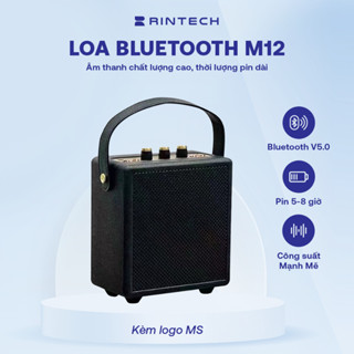 Loa Bluetooth M12 Phiên Bản Mới, Loa Mini Không Dây Âm Thanh Đỉnh, Bass/Treble Tuỳ Chỉnh, Quai Xách Tiện Lợi RINTECH