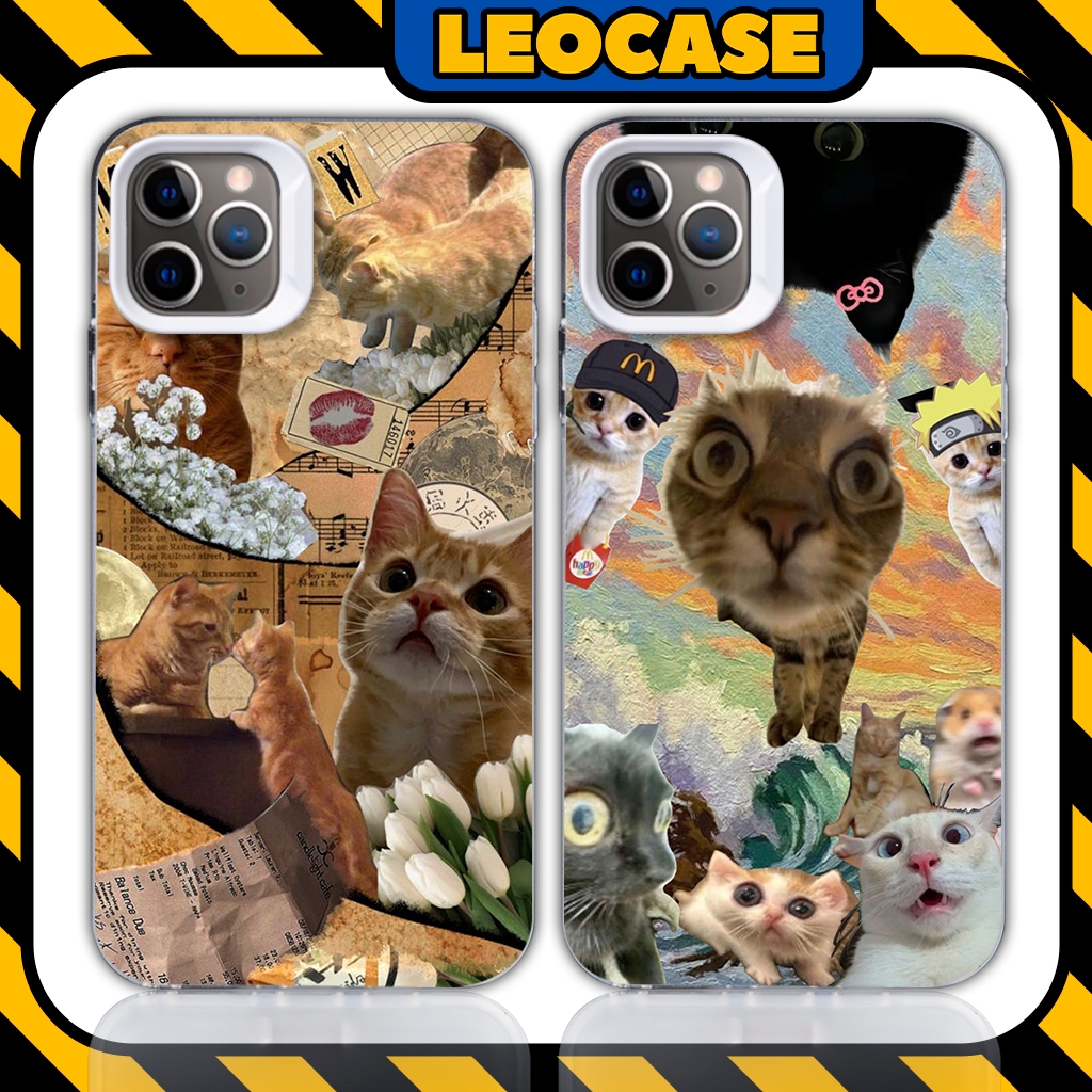 Ốp Lưng Silicone Leocase Meme Mèo Ngáo