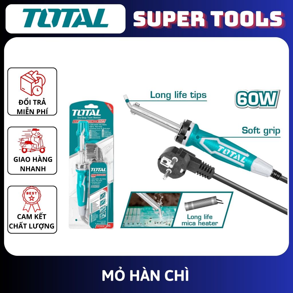 ĐỒ NGHỀ TOTAL Mỏ hàn chì TET2606 <HÀNG CHÍNH HÃNG>