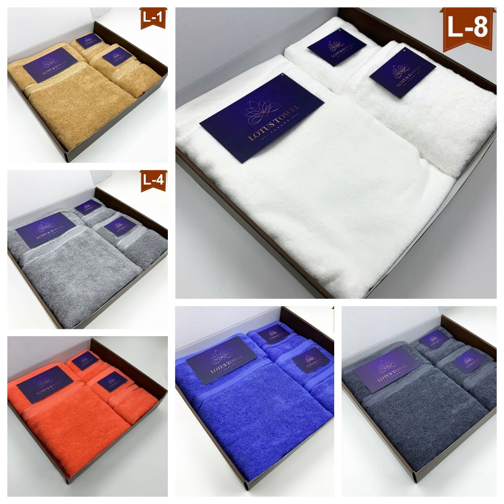Khăn mặt khăn gội khăn tắm LOTUS TOWEL dùng cho gia đình spa khách sạn 100% Cotton mềm mại, thấm hút