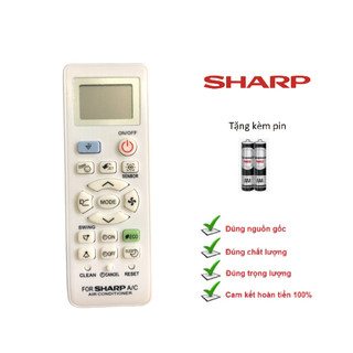 Điều khiển máy lạnh SHARP SENSOR dòng J-TECH - Hàng tốt, Tặng kèm pin
