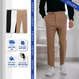 Quần Tây Nam AKUBA Trắng Slimfit Cao Cấp Chất Liệu Thoáng Mát | 01K0627