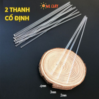 Bộ 2 chiếc đũa nhựa 20cm trong suốt cố định mô hình, thanh cố định nhựa đỡ búp bê cắm hoa đồ thủ công handmade DIY