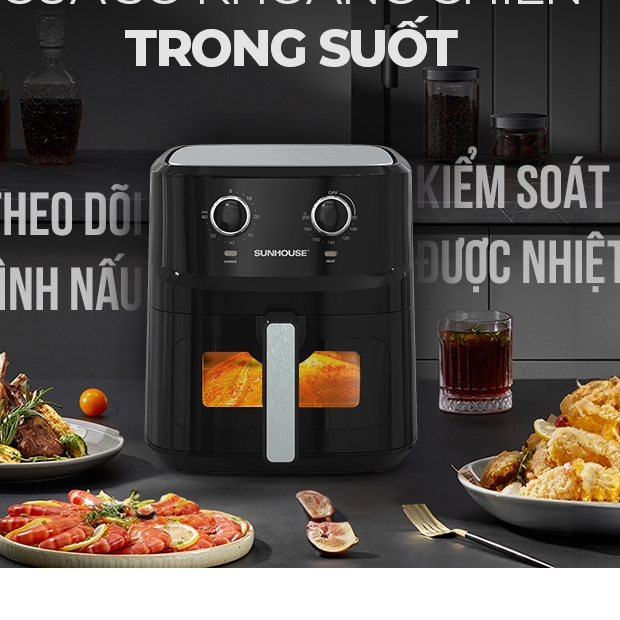 Nồi chiên không dầu SUNHOUSE  6.5L bảo hành chính hãng toàn quốc 12 tháng | BigBuy360 - bigbuy360.vn