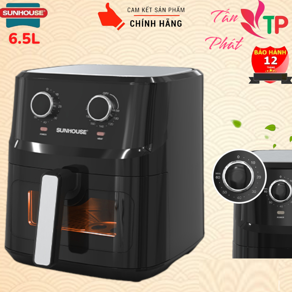Nồi chiên không dầu SUNHOUSE  6.5L bảo hành chính hãng toàn quốc 12 tháng | BigBuy360 - bigbuy360.vn