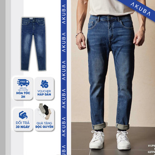 Quần Jean Nam AKUBA  SLIMFIT Dày Dặn Tôn Dáng Bền Màu Thoáng Khí | 02FP0907
