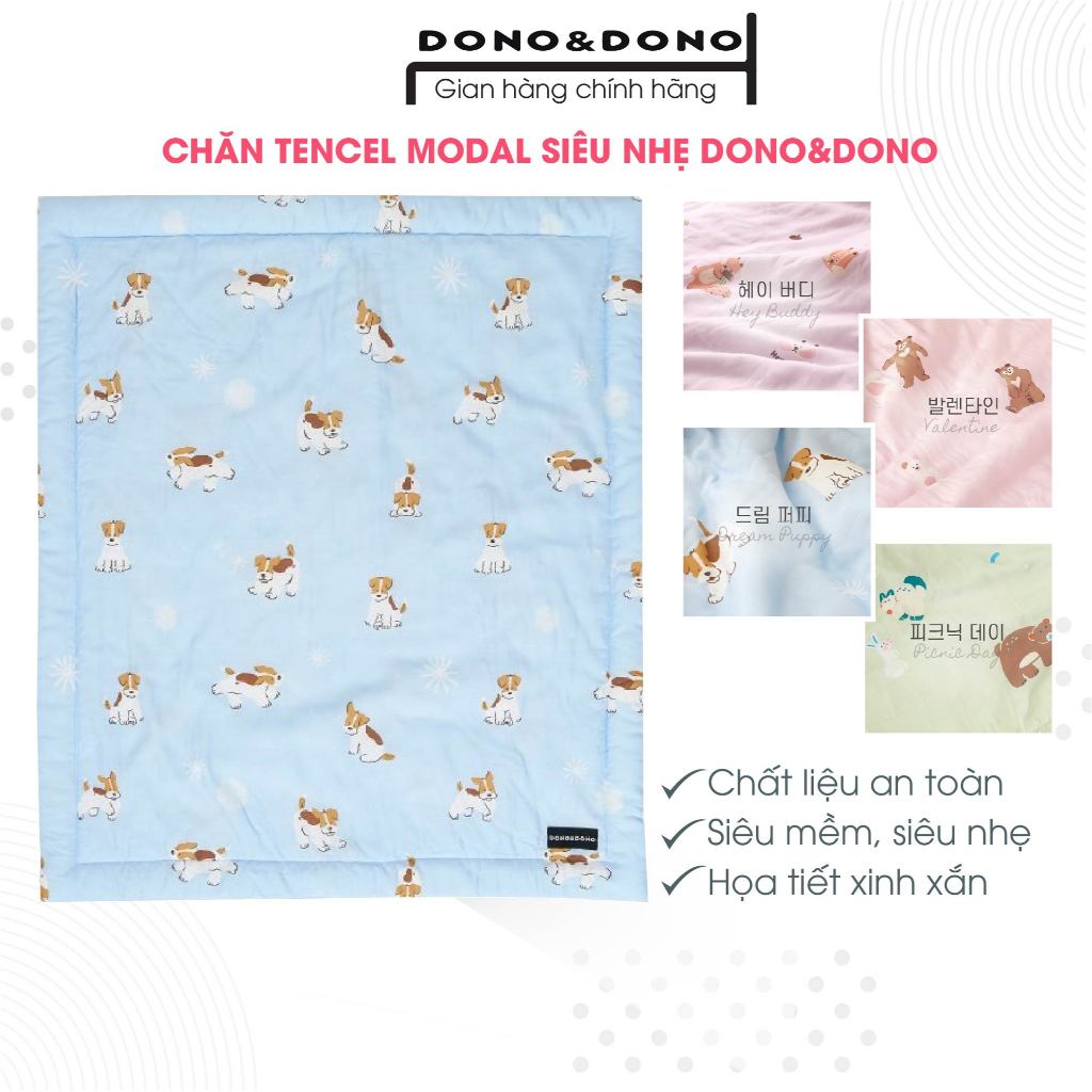 Chăn Tencel Modal siêu nhẹ cho bé, mềm mại, êm ái, chất liệu tự nhiên an toàn cho da nhạy cảm - DONO&DONO Hàn Quốc