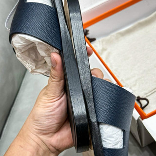 [ Hàng Chính Hãng ] Dép Hm đen đế gỗ da nhám mới 100% full box