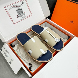 [ Hàng Chính Hãng ] Dép Hm đen đế gỗ da nhám mới 100% full box