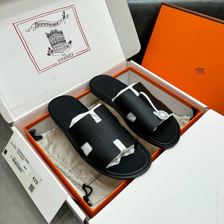 [ Hàng Chính Hãng ] Dép Hm đen đế gỗ da nhám mới 100% full box