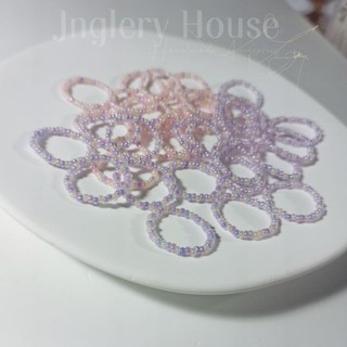 Nhẫn hạt cườm nhũ bóng 2mm co giãn màu pastel ngọt ngào r4
