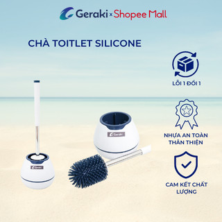 Cọ bồn cầu silicon, chà toilet nhà vệ sinh, cây chà sàn nhà vệ sinh- Geraki