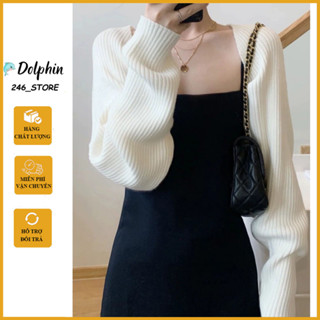 Áo cardigan len dệt kim, áo khoác croptop dáng ngắn cánh dơi dáng rộng thời trang nữ M185 K1-12