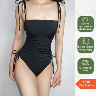 Bikini một mảnh màu đen đi biển Jamaica kín đáo, kiểu bodysuit tôn dáng, đồ bơi cao cấp, sẵn mút ngực - Đẹp Bikini