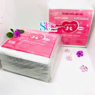 Tấm lót sơ sinh chính hãng Hiền Trang bịch 100 tấm, miếng lót phân su thấm hút mềm mịn, miếng lót thay tã