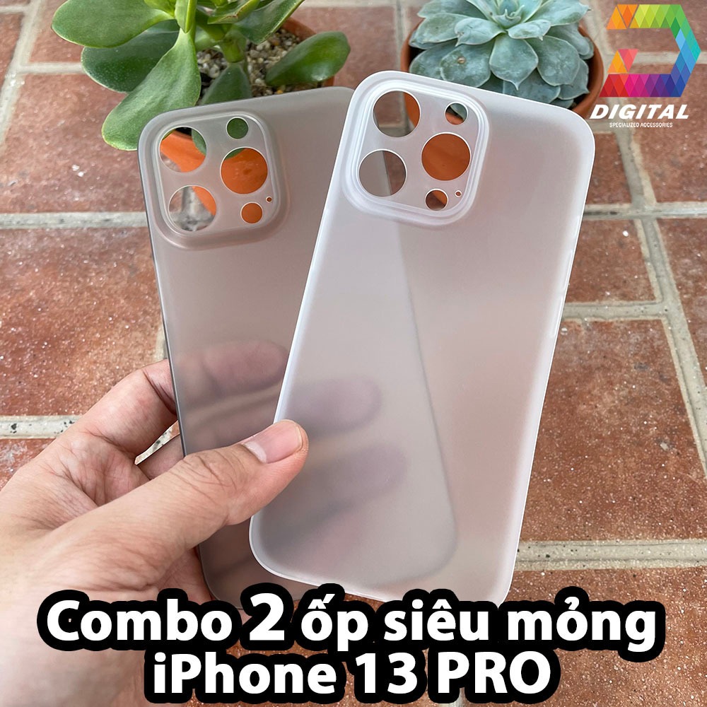 Combo 2 Ốp Lưng Trong Nhám Unibody iPhone 13 Pro Siêu Mỏng