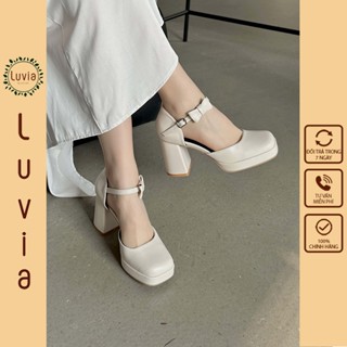 Giày cao gót 10 phân đế đúp bít mũi phối nơ Luvia 131CG