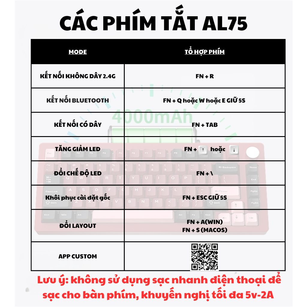 Bàn phím cơ Silent Atas AL75 V2 Khung nhôm CNC 3 mode kết nối - Led RGB - Pin sạc 4000 mah - Mạch xuôi | BigBuy360 - bigbuy360.vn