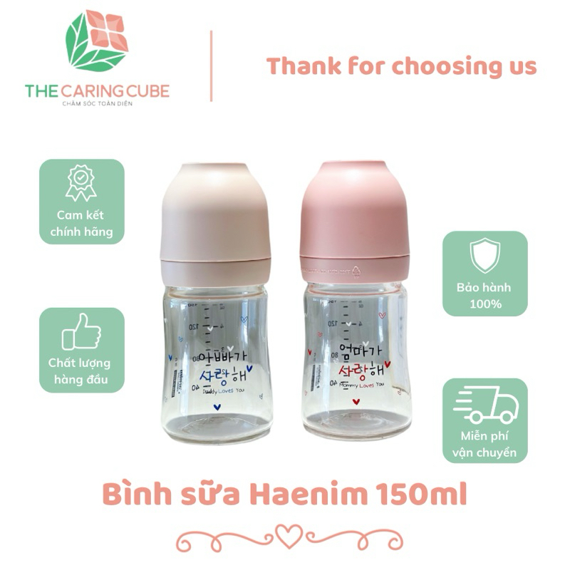 Bình sữa Hàn Quốc Haenim 150ml kèm sẵn núm
