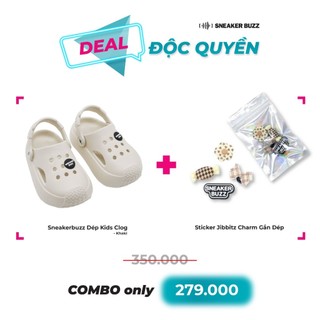 [Deal Độc Quyền]Sneaker Buzz Dép Kids Clog-Khaki + Sneaker Buzz Phụ Kiện Charm Parttern Set CBDJ2407-027