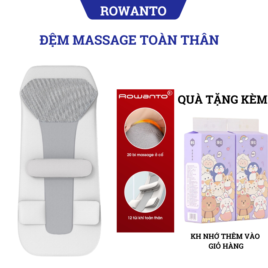 Đệm massage toàn thân ROWANTO 2023, đệm chống nhức mỏi, massage cổ vai gáy, Hàng chính hãng, Bảo hàn