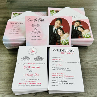 THIỆP CƯỚI PHONG BÌ HỒNG IN ẢNH (đã bao gồm công in nd hoàn chỉnh)